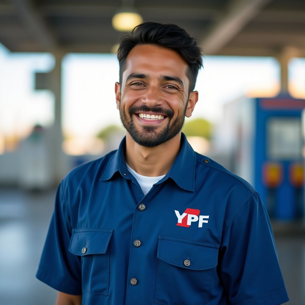 Empleado de YPF sonriendo